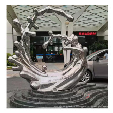 Modern Luxury Metal Silver Color Sculpture Decorative Metal Sculpture Art for Hotel Home Ornaments